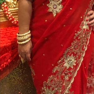 Red and Gold Saree